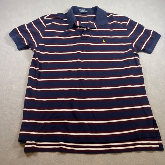 Polo Ralph Lauren Other - Polo Ralph Lauren Mens XL Striped Short Sleeve Polo Shirt Navy Burgundy Yellow